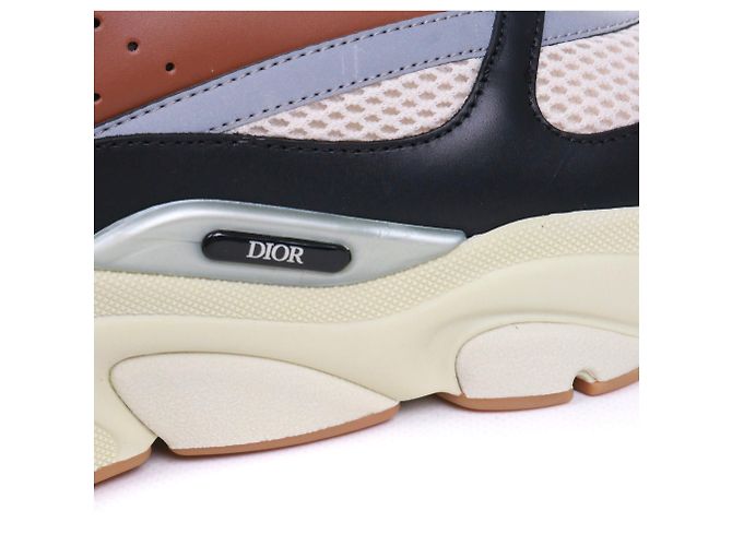 DIOR - B22 Sneakers Dior in tessuto a rete "viola caffè" (T43) Nero - vista 3