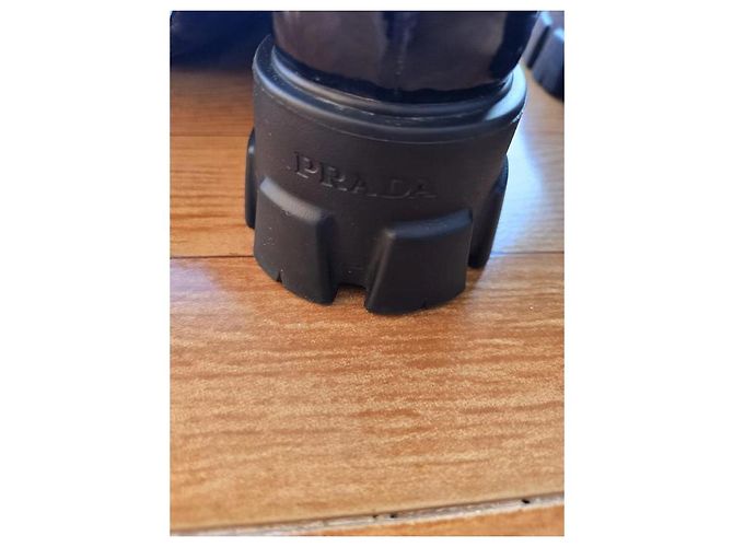 Prada Monolith Overknee-Stiefel. Schwarz - Ansicht 7