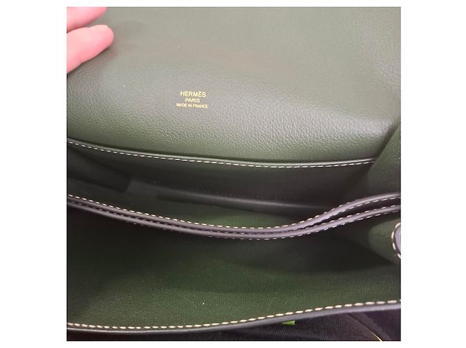 Borsa Hermès Evercolor Roulis 23 in pelle verde Verde oliva - vista 7