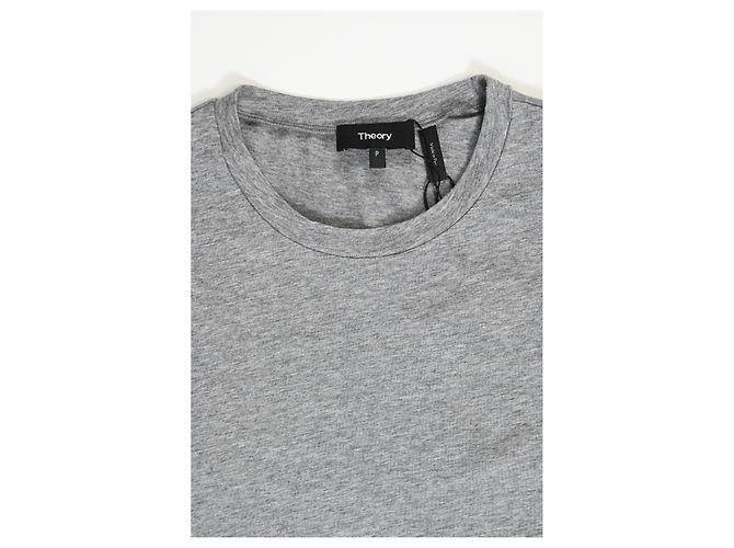 Camiseta de cuello redondo de manga larga Theory en algodón gris - vista 10