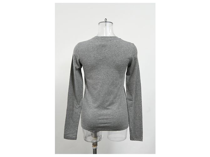 Camiseta de cuello redondo de manga larga Theory en algodón gris - vista 8