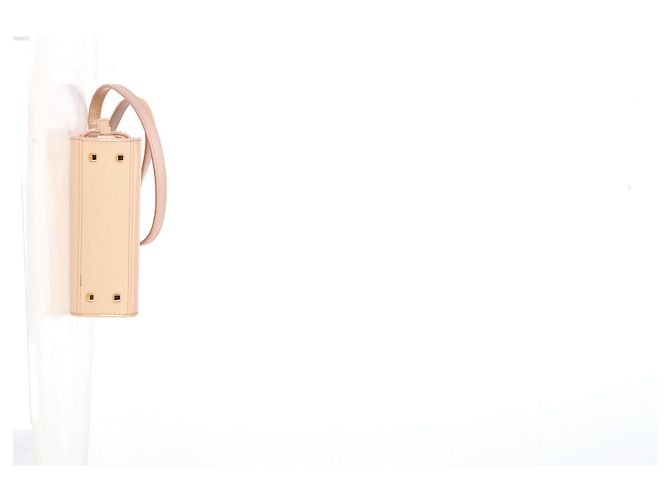 Borsa Micro Tempête Delvaux in pelle verniciata beige - vista 10