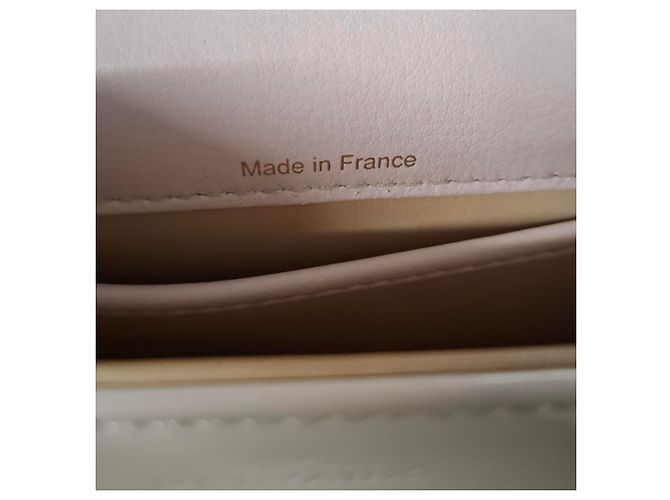 Borsa Micro Tempête Delvaux in pelle verniciata beige - vista 7