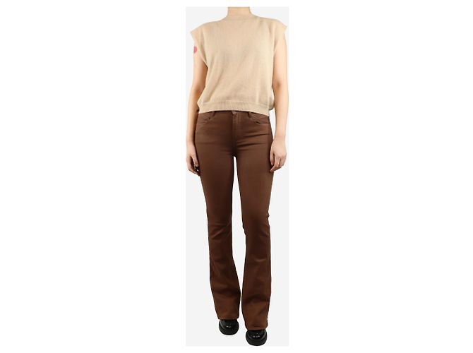 Paige Jeans Jeans de campana marrones de cintura alta - talla UK 8 - vista 2