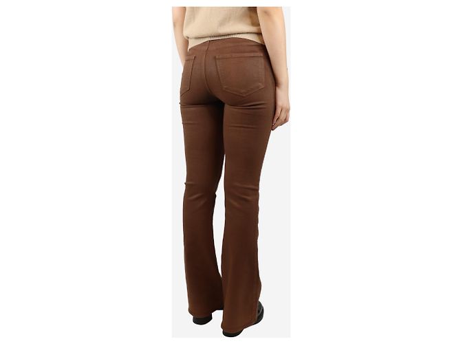 Paige Jeans Jeans de campana marrones de cintura alta - talla UK 8 - vista 3