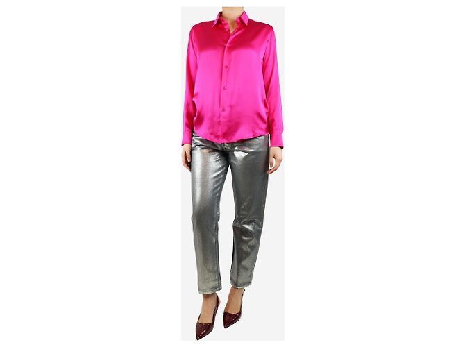 Golden Goose Silberne metallische Jeans - Größe UK 12 - Ansicht 2