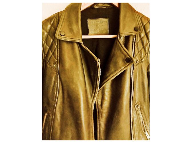 All Saints Veste en cuir classique Noir - vue 2