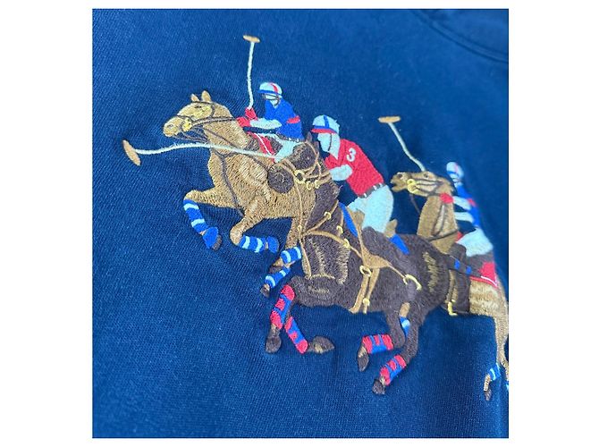 Polo Ralph Lauren Felpe con cappuccio pony triplo Blu navy - vista 2