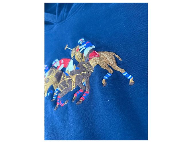 Polo Ralph Lauren Felpe con cappuccio pony triplo Blu navy - vista 3