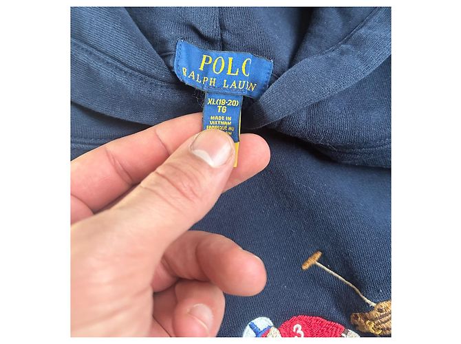 Polo Ralph Lauren Felpe con cappuccio pony triplo Blu navy - vista 5