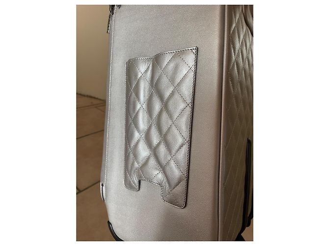 Valigia Chanel in Pelle Argentata Grained Argento - vista 5