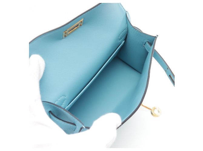 Hermès Sac à main Hermes Mini Kelly 2 Bleu - vue 3