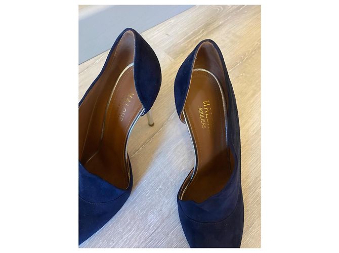 Autre Marque Décolleté Malone Souliers Suede Argento Blu 37 - vista 6