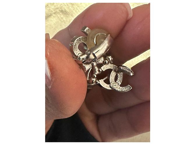 Coco Crush Orecchini Chanel argentati in acciaio Argento - vista 4