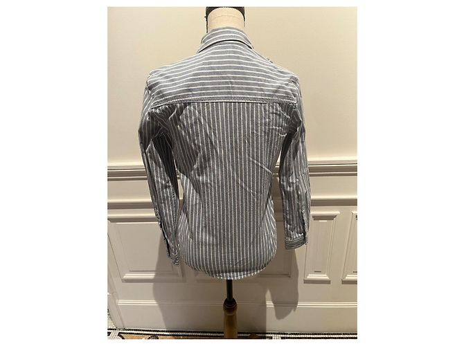 Camicia Abercrombie & Fitch in cotone bianca e blu Bianco - vista 2