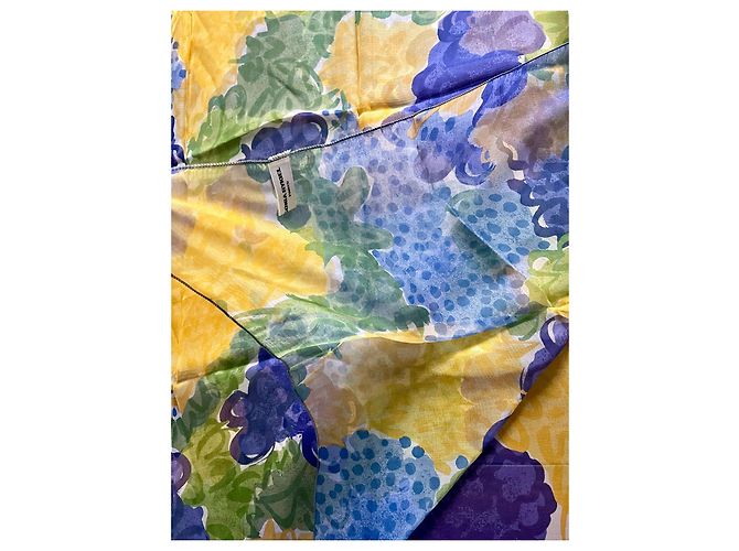 Sciarpa Sonia Rykiel in chiffon di seta blu e gialla Giallo - vista 5