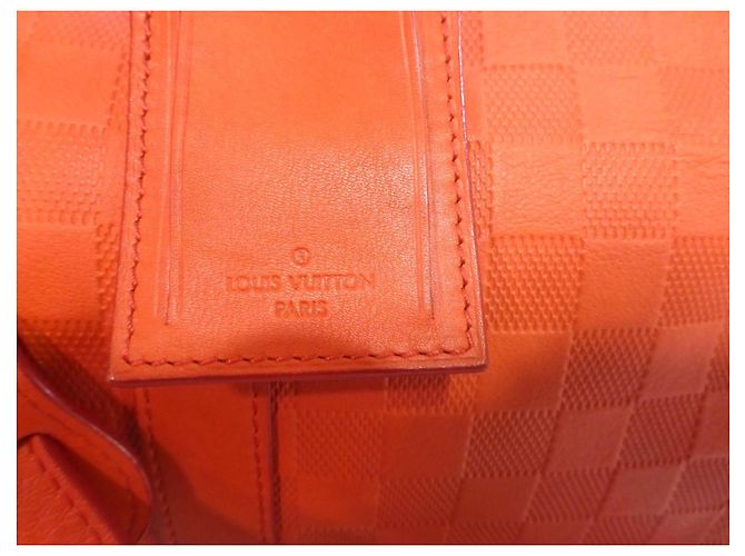 Louis Vuitton Keepall 45 shoulder bag leather damier infini orange fusion - view 2