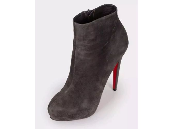 Botines de ante gris marrón Christian Louboutin - vista 2