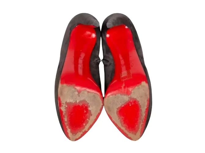 Botines de ante gris marrón Christian Louboutin - vista 5