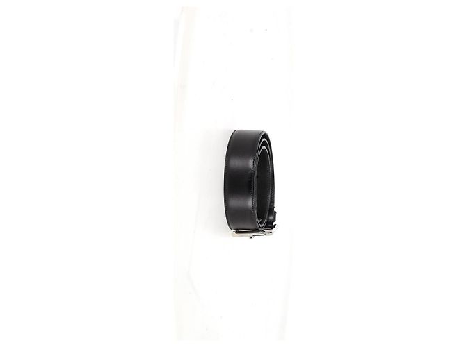 Cinturón de cuero negro con hebilla plateada Prada - vista 5