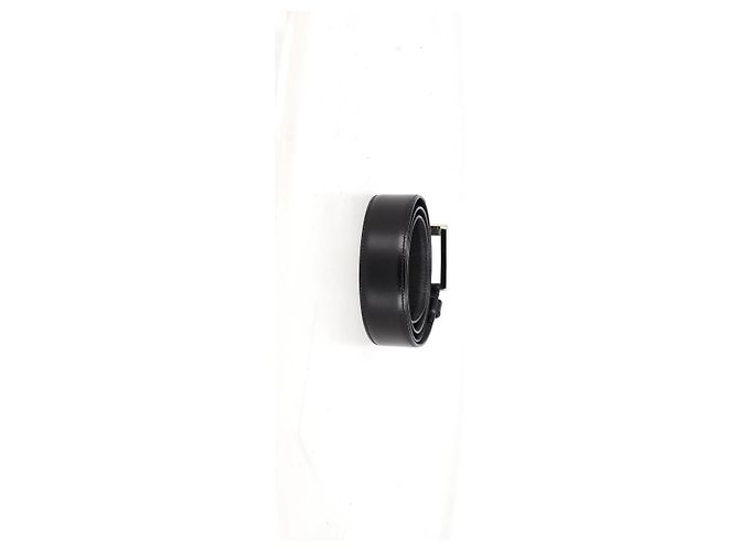 Cinturón de cuero negro con hebilla plateada Prada - vista 6