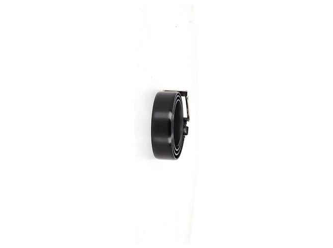 Cinturón de cuero negro con hebilla logo Prada - vista 6