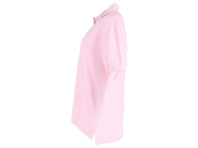 Isabel Marant Anafiko Logo-Embroidered Polo Shirt in Pink Cotton Brown - view 2