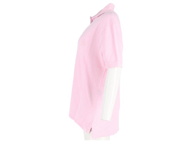 Isabel Marant Anafiko Logo-Embroidered Polo Shirt in Pink Cotton Brown - view 5