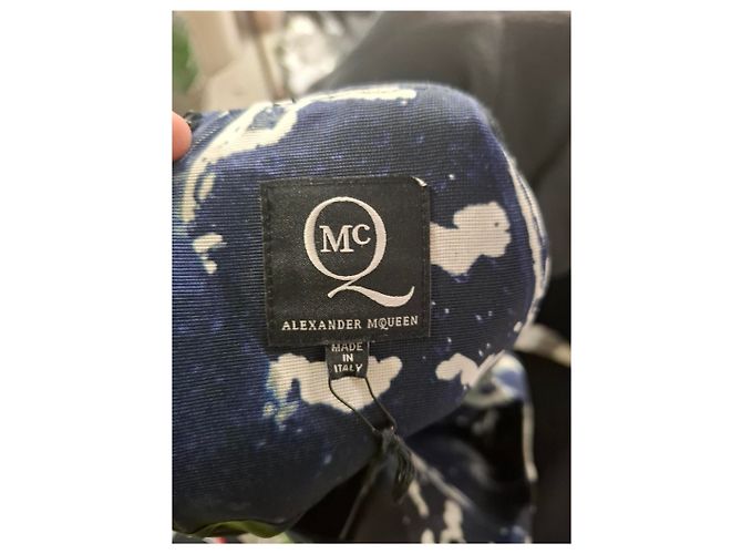 Abito mini senza maniche stampato Alexander Mcqueen in cotone multicolore - vista 6