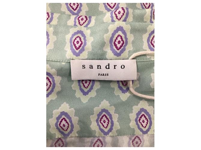 Camisa estampada Sandro en seda verde - vista 11