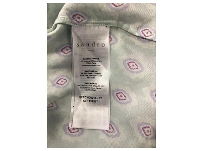 Camisa estampada Sandro en seda verde - vista 12