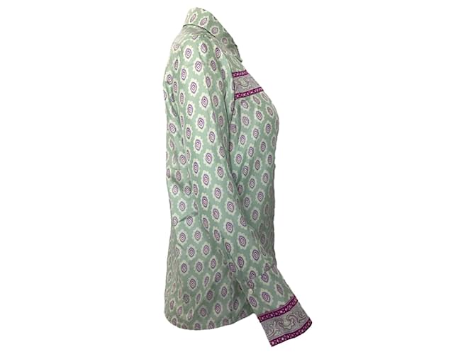 Camisa estampada Sandro en seda verde - vista 2