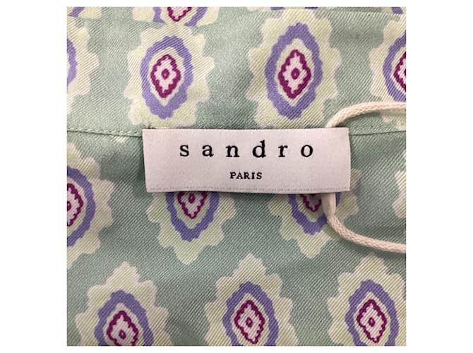 Camisa estampada Sandro en seda verde - vista 5