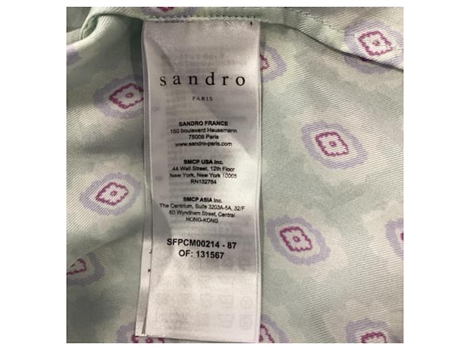 Camisa estampada Sandro en seda verde - vista 6