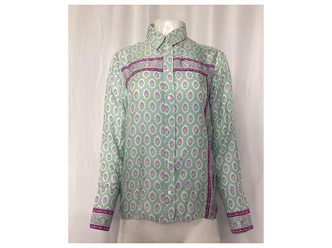 Camisa estampada Sandro en seda verde - vista 7