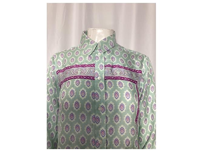 Camisa estampada Sandro en seda verde - vista 9