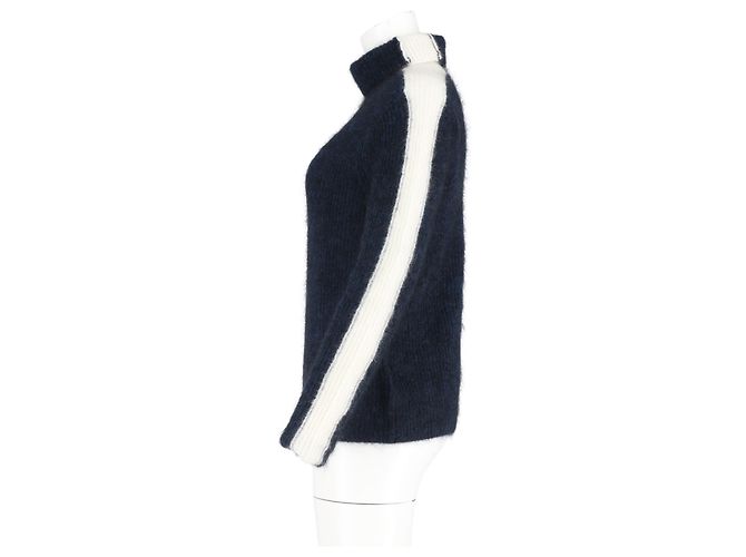 Ganni Strickpullover aus marineblauer Wolle mit Rollkragen - Ansicht 5
