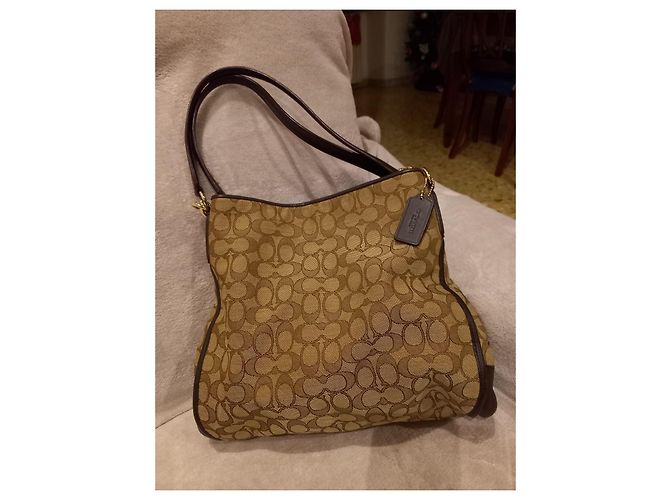 Borsa a spalla Coach in pelle cioccolato - vista 2