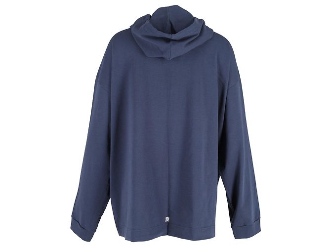 Givenchy Lightning bedruckter Kapuzenpullover aus tiefblauem Baumwollstoff - Ansicht 3