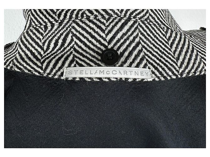 Stella Mc Cartney Stella McCartney Giacca Oversized Herringbone in Lana con Rifinitura Shearling Multicolore - vista 8