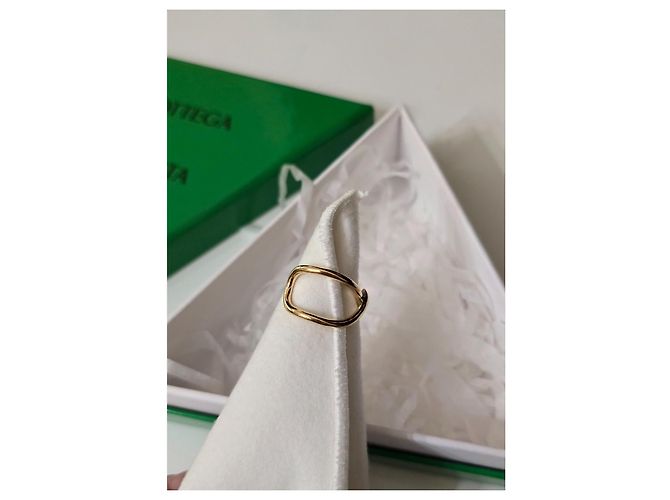 Anello scolpito Bottega Veneta in argento placcato oro D'oro - vista 12