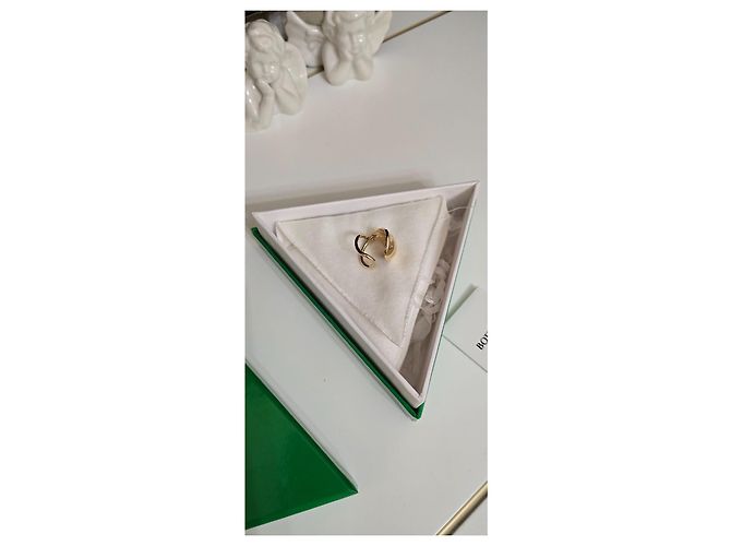Anello scolpito Bottega Veneta in argento placcato oro D'oro - vista 13