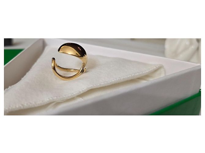 Anello scolpito Bottega Veneta in argento placcato oro D'oro - vista 14