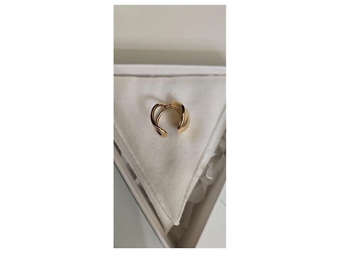 Anello scolpito Bottega Veneta in argento placcato oro D'oro - vista 16