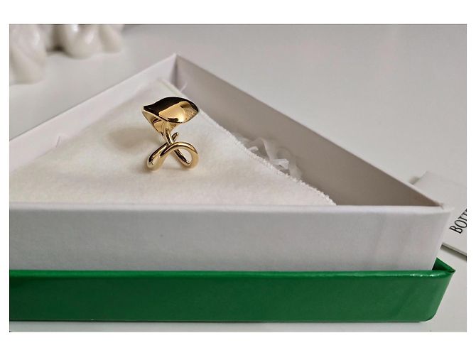 Anello scolpito Bottega Veneta in argento placcato oro D'oro - vista 17