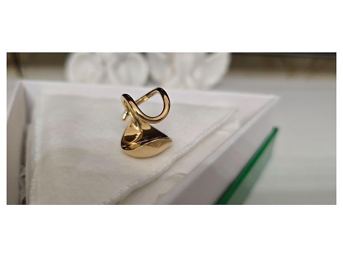 Anello scolpito Bottega Veneta in argento placcato oro D'oro - vista 19