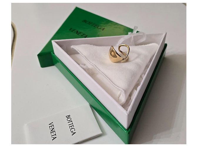 Anello scolpito Bottega Veneta in argento placcato oro D'oro - vista 2