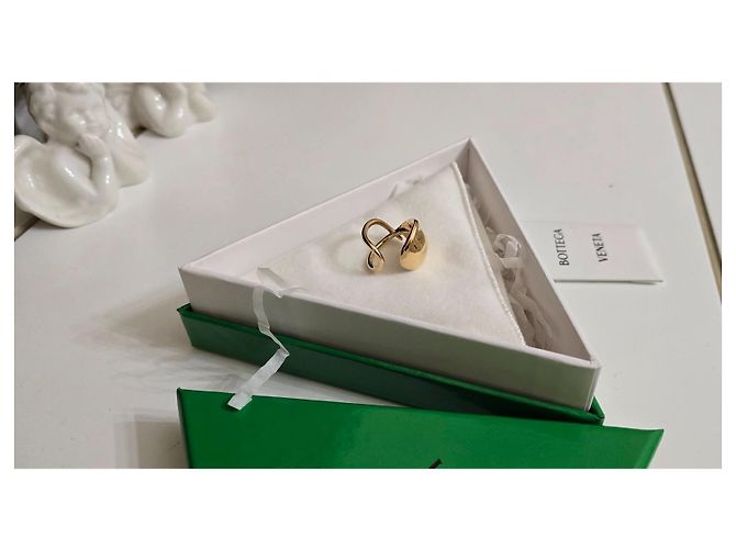 Anello scolpito Bottega Veneta in argento placcato oro D'oro - vista 3