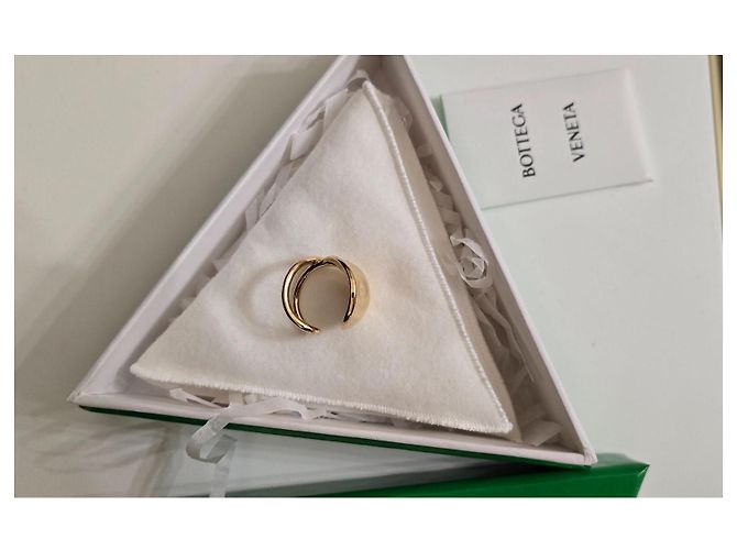 Anello scolpito Bottega Veneta in argento placcato oro D'oro - vista 4