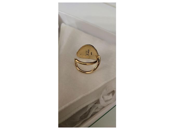 Anello scolpito Bottega Veneta in argento placcato oro D'oro - vista 6